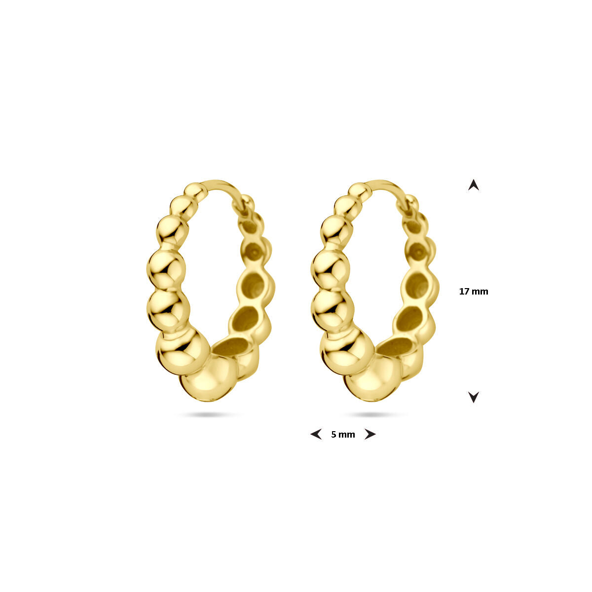 Orecchini a clip 17 mm 1 micron argento placcato oro (giallo)