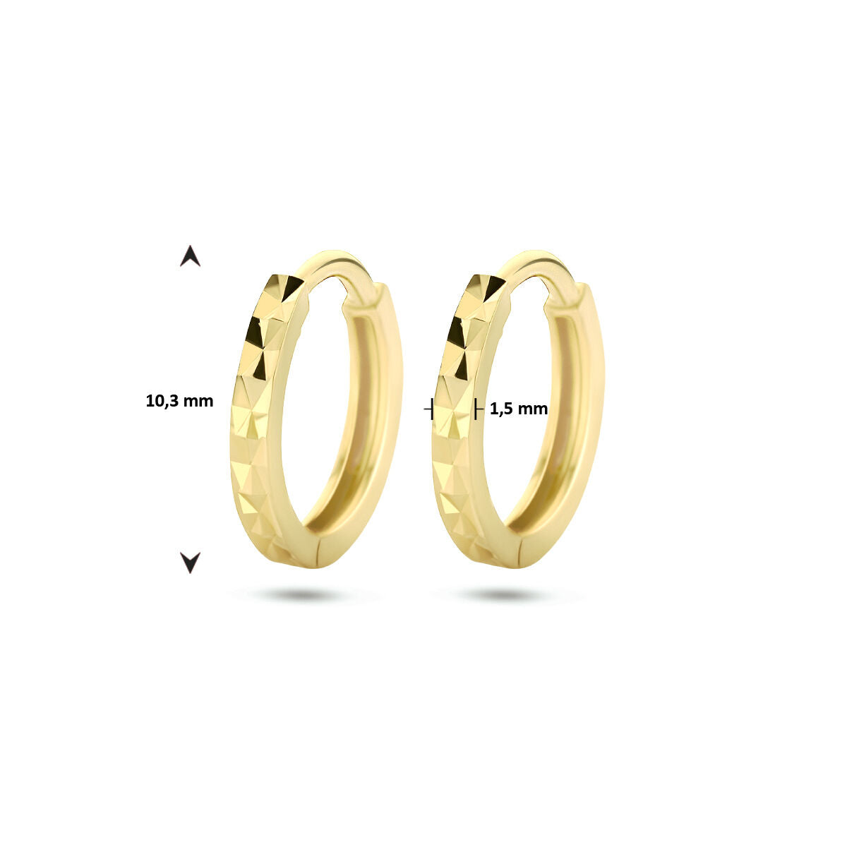 orecchini a cerchio diamantati 14K oro giallo