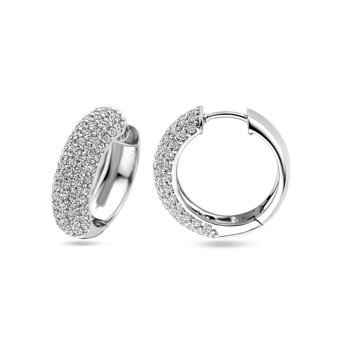 orecchini a cerchio zirconia 21 mm argento rodiato