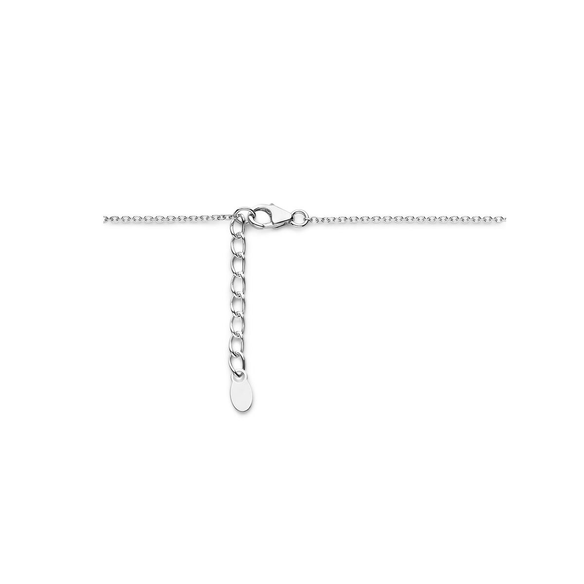 collana diamante 0.02ct j p1 42 + 3 cm argento rodiato