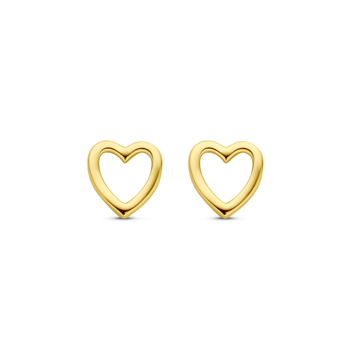 orecchini a bottone cuoricino 6 mm oro giallo 14K