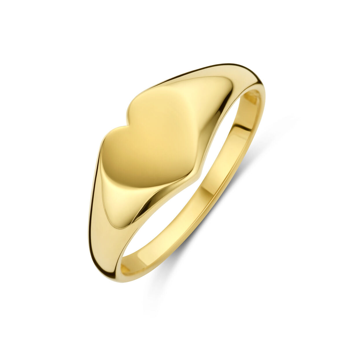 anello cuore in oro giallo 14K