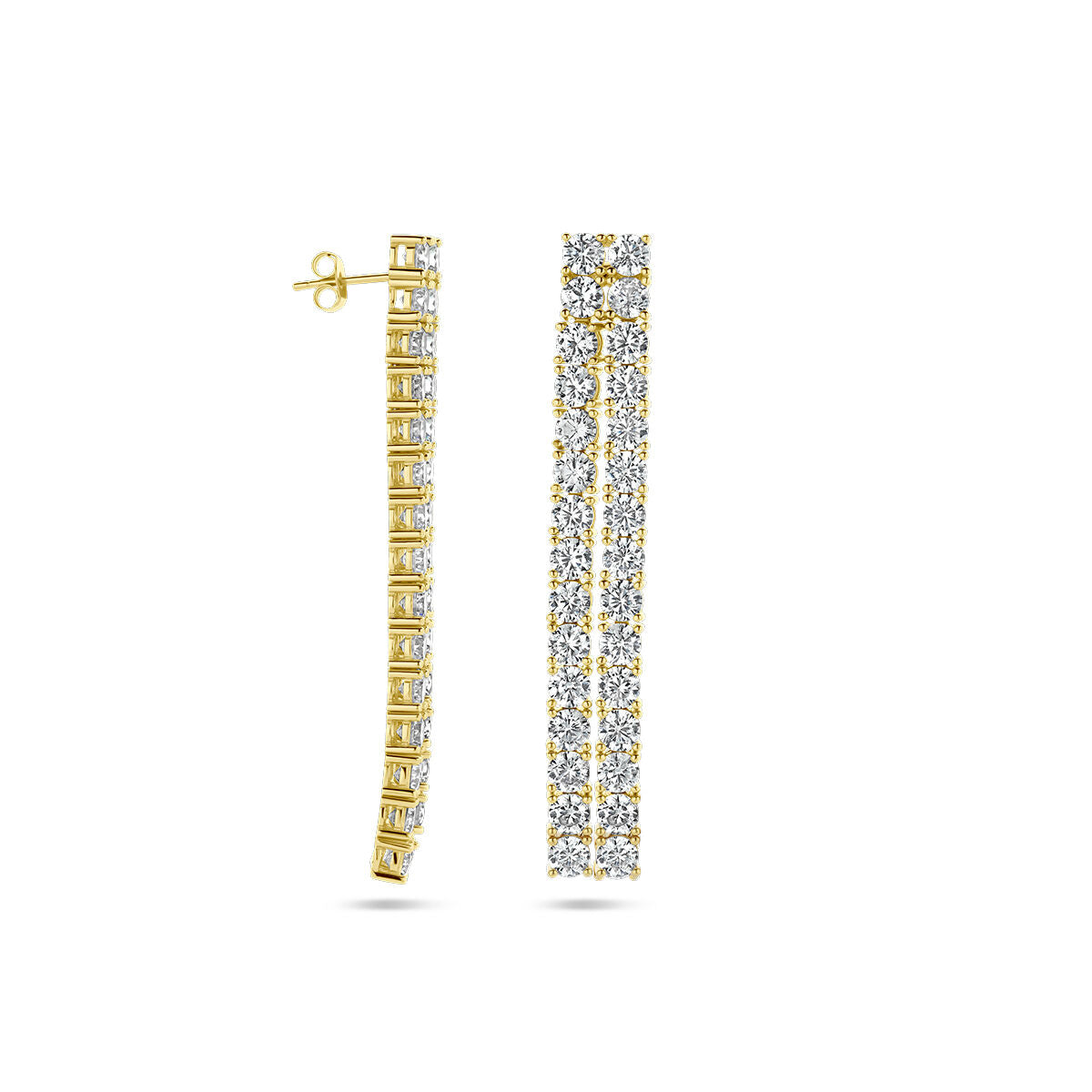orecchini pendenti zirconia argento placcato (giallo)