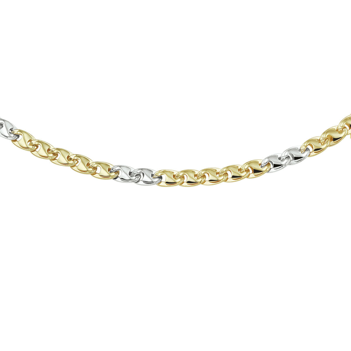 collana 4,3 mm 14K bicolore oro giallo/bianco