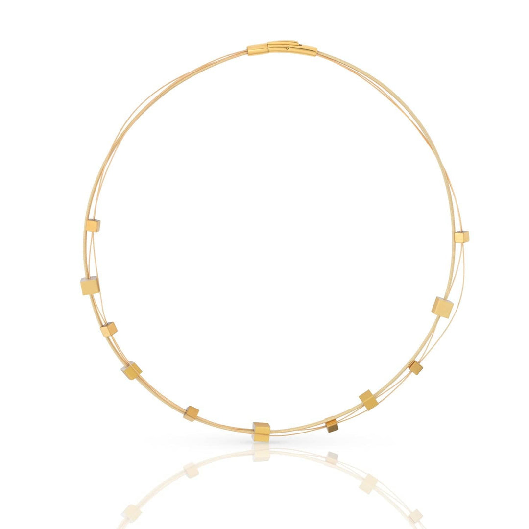 Collana cubetti giocosi color oro C257G