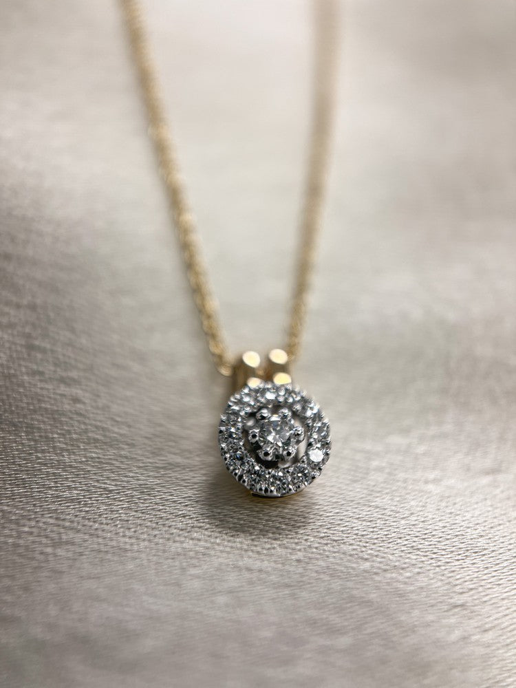 Ciondolo Entourage con Diamanti su Catena d'Oro ad Ancora 0.12 crt