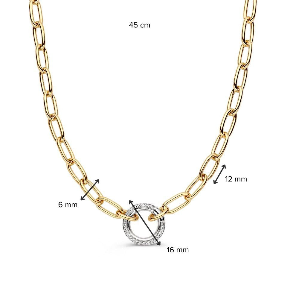 Collana a Catena in Oro Giallo con Chiusura a Molla in Diamanti 0.42 crt H/SI-1