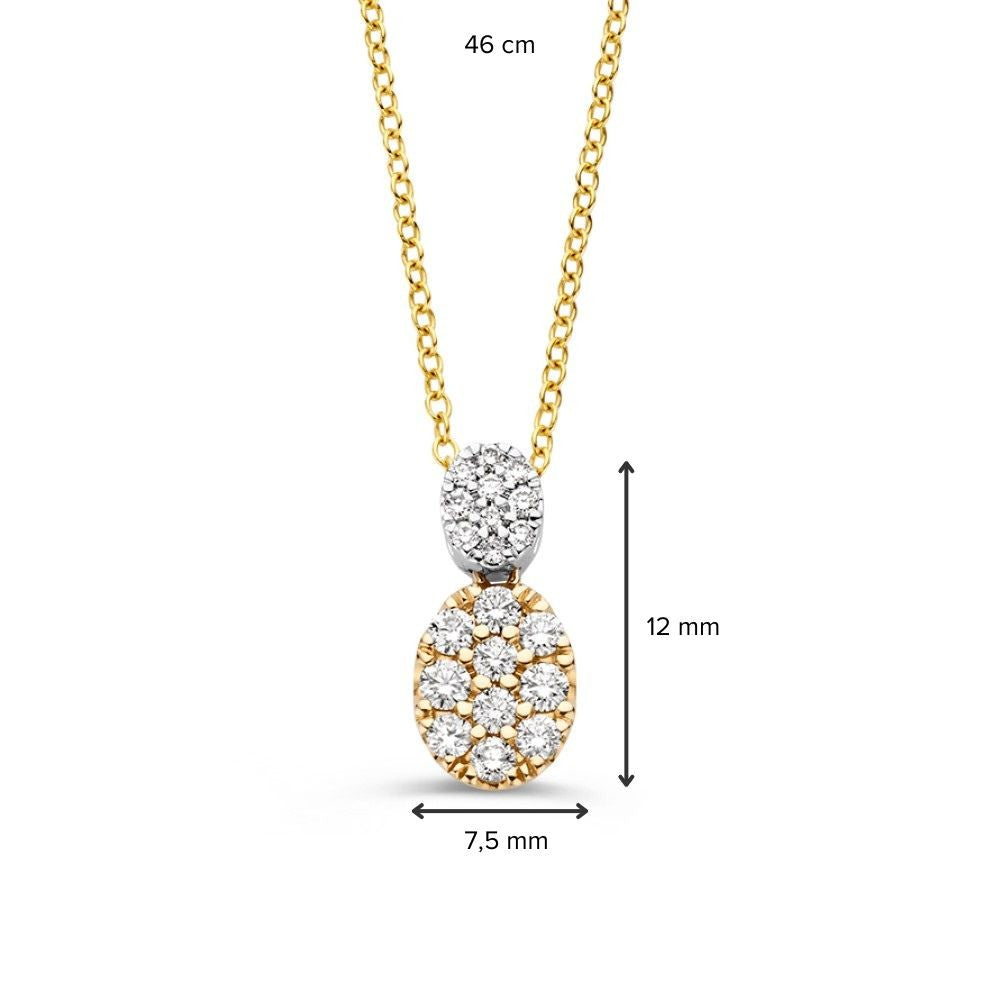 Collana elegante in oro con diamanti pavé da 0.53ct