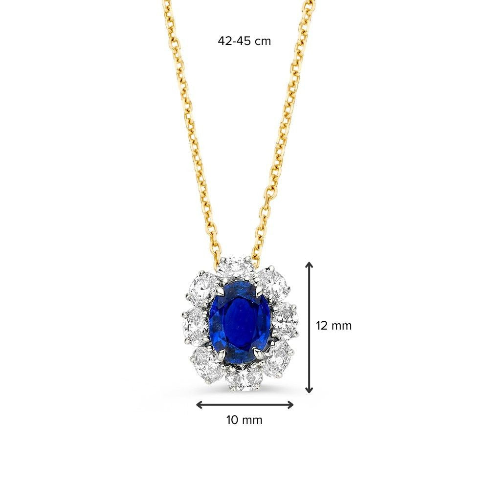 Collana bicolore zaffiro+brillante