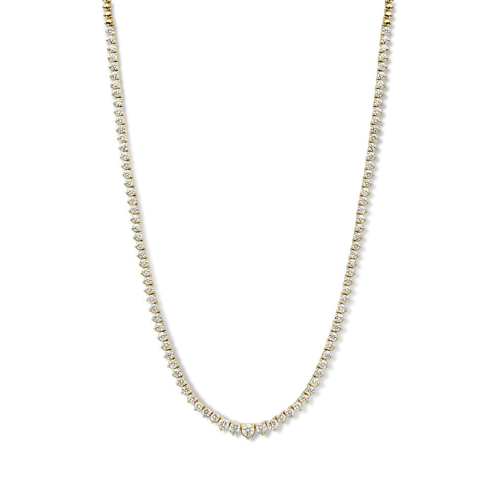 Collana in oro giallo con diamanti da 5,00 carati, design delicato e brillante.