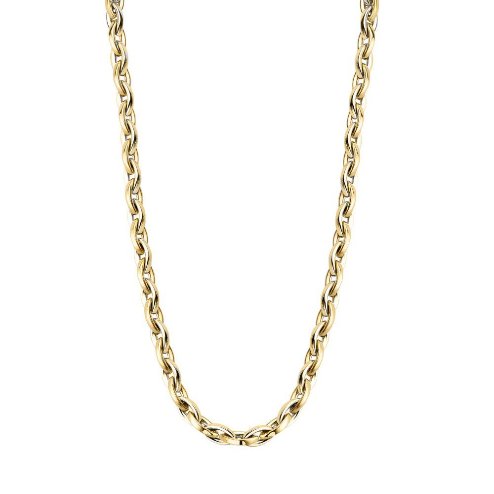 Collana in oro giallo 14K con maglie rotonde, design elegante e senza tempo.