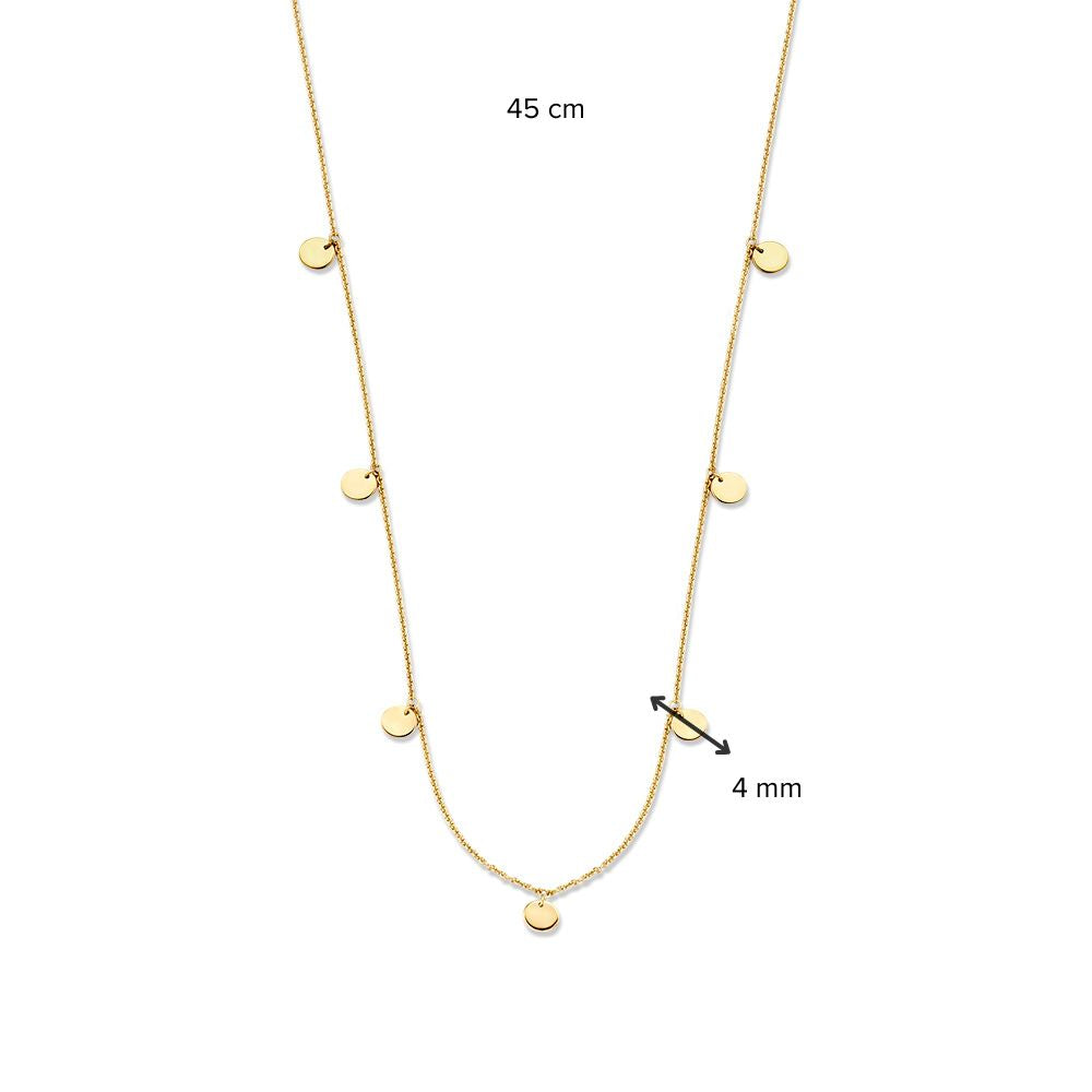 Collana in Oro Giallo 14K con Monete – Gioiello Sottile e Senza Tempo per Donna