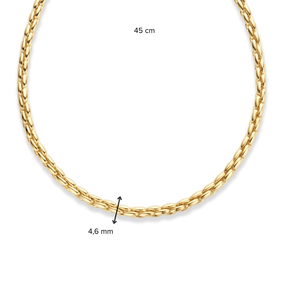 Collier in oro giallo con maglia classica, 14 carati, 45 cm, 28,7 gr