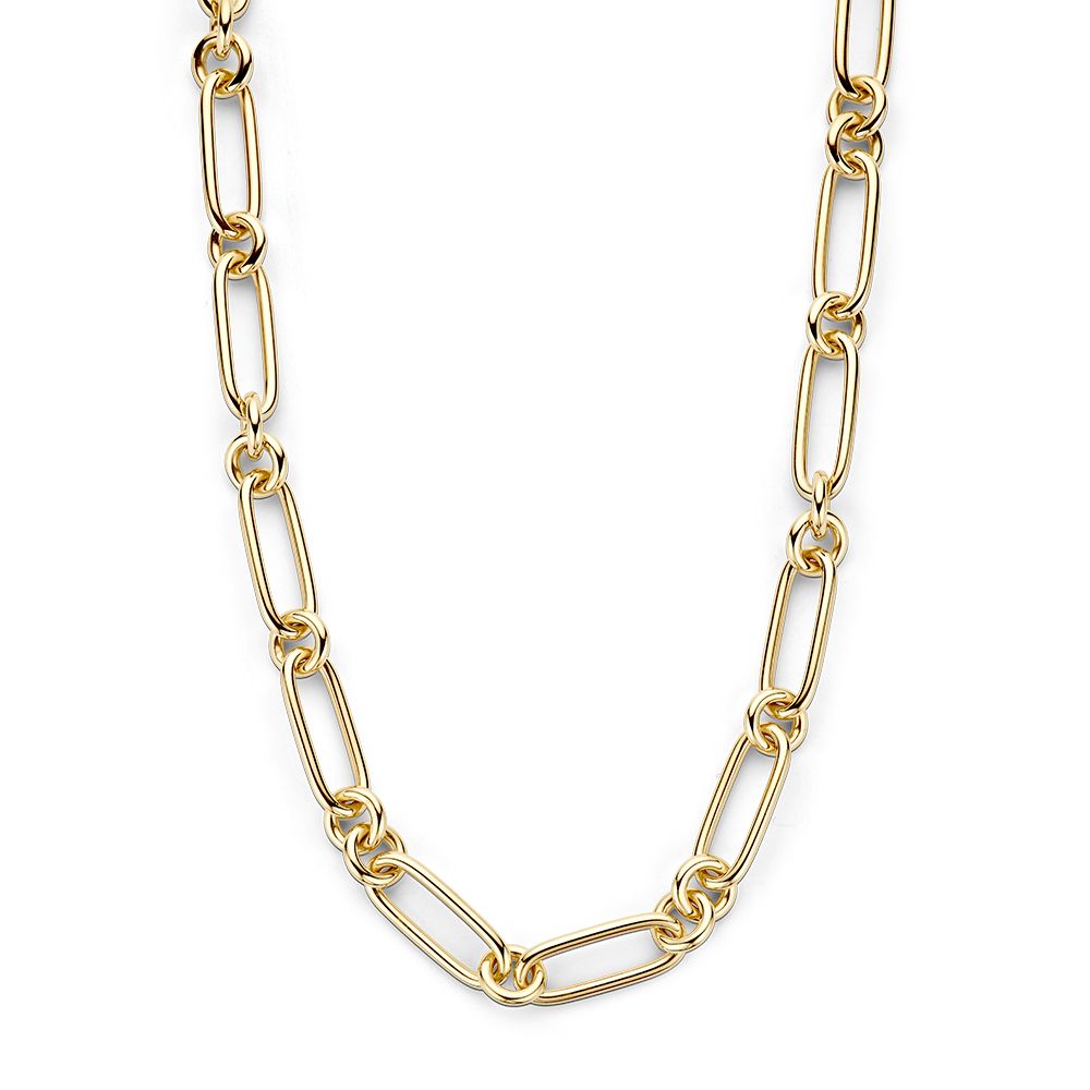 Collana in oro giallo 14K con grandi maglie ovali, design lussuoso per donne.