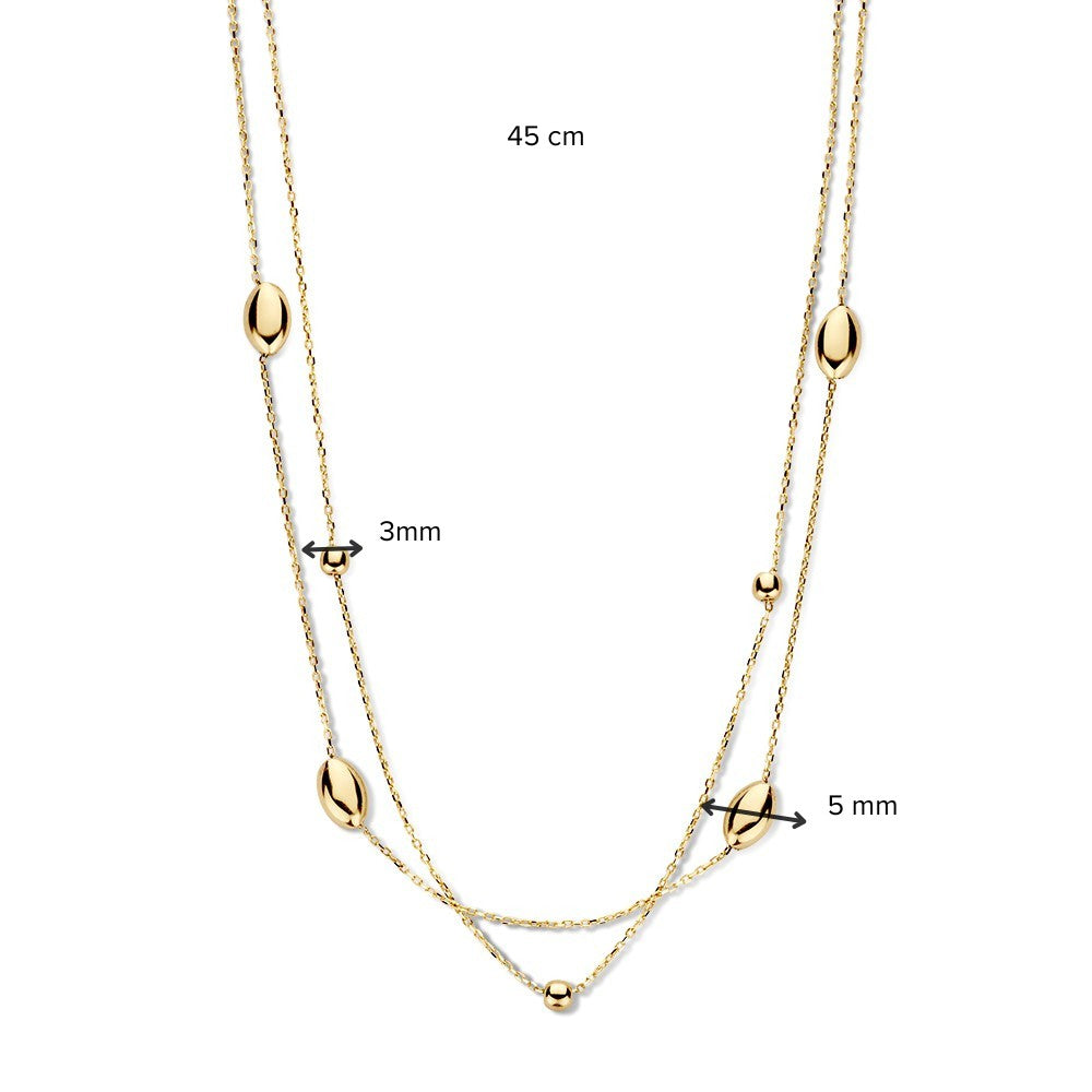 Collana in Oro Giallo 14K con Elementi Dorati – Gioiello Elegante per Donna