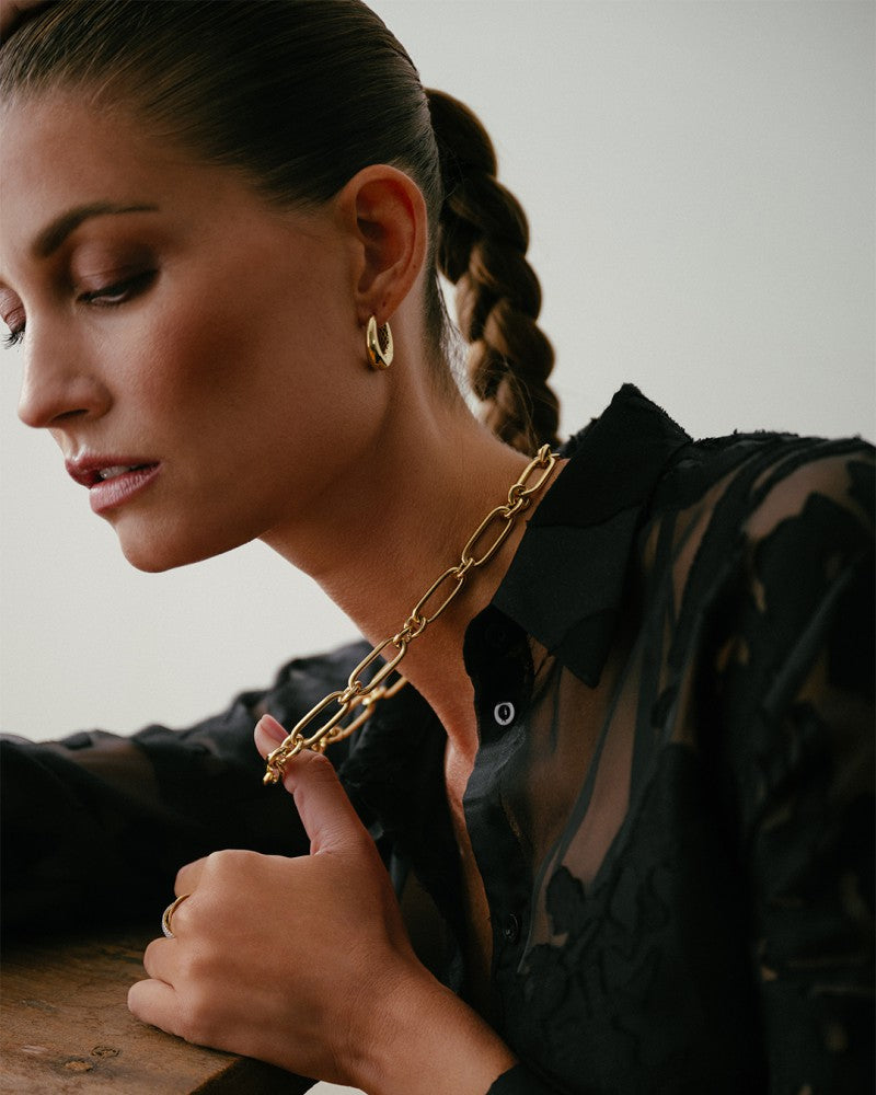 Collana in Oro Giallo 14K con Maglie Grosse – Gioiello di Lusso per Donna