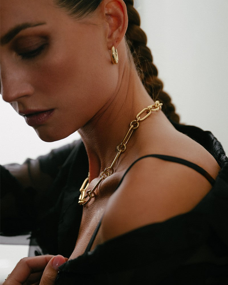 Collana in Oro Giallo 14K con Maglie Grosse – Gioiello di Lusso per Donna