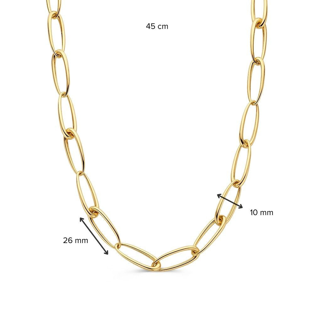 Collana a maglie in oro giallo con maglie asimmetriche – Oro 14 carati