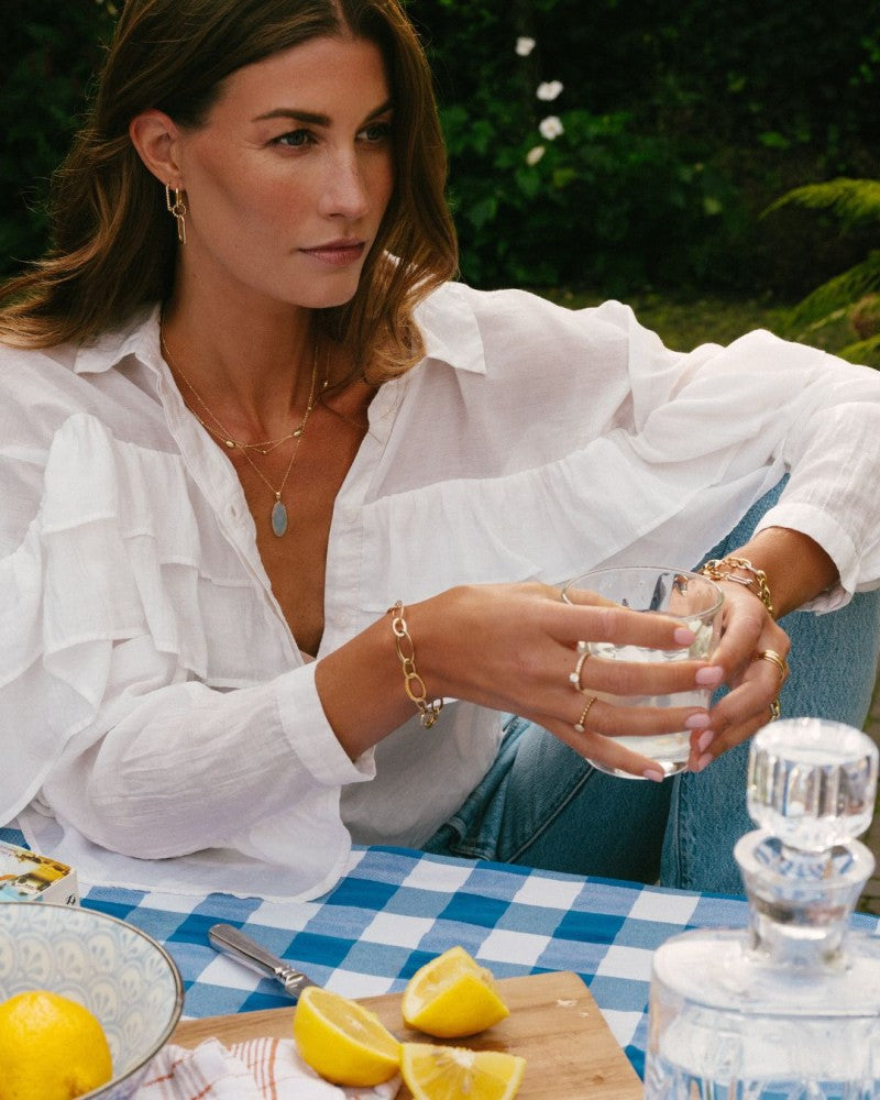Collana in Oro Giallo 14K con Elementi Dorati – Gioiello Elegante per Donna