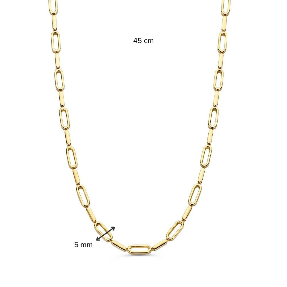 Collana a Maglie in Oro Giallo con Maglie Vivaci – Eleganza in Movimento