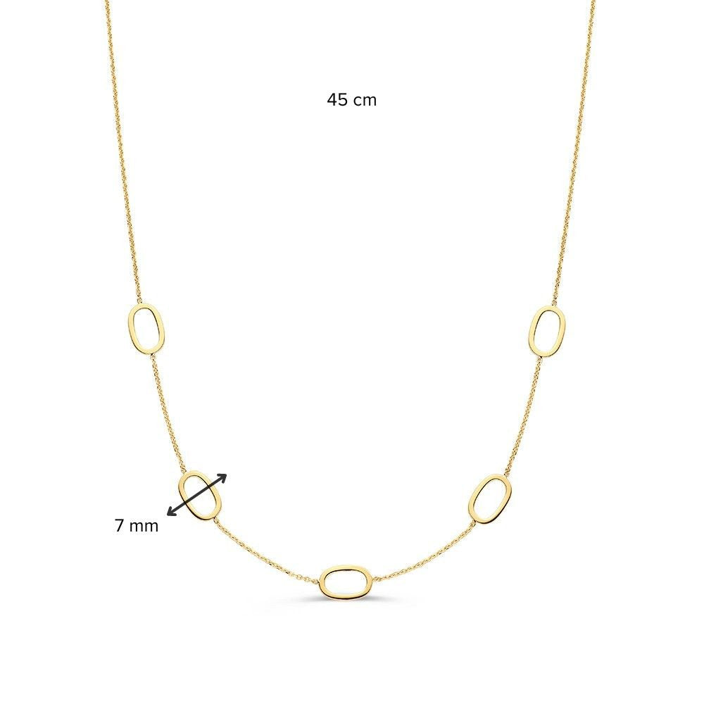 Collana in Oro Giallo con Ovali Traforati – Oro 14 Carati