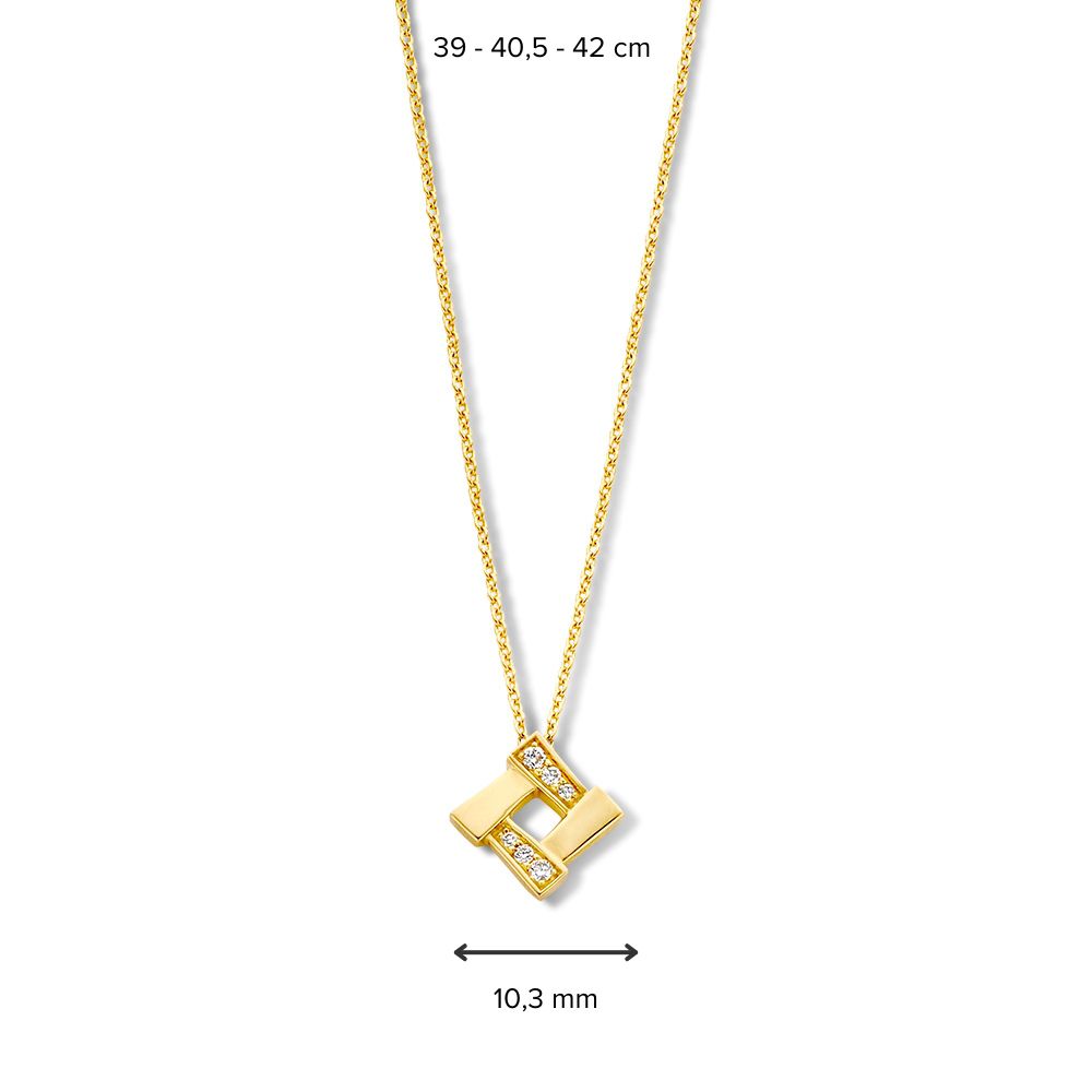 Collana in Oro Giallo con Ciondolo di Diamanti - Eleganza in 14 Carati