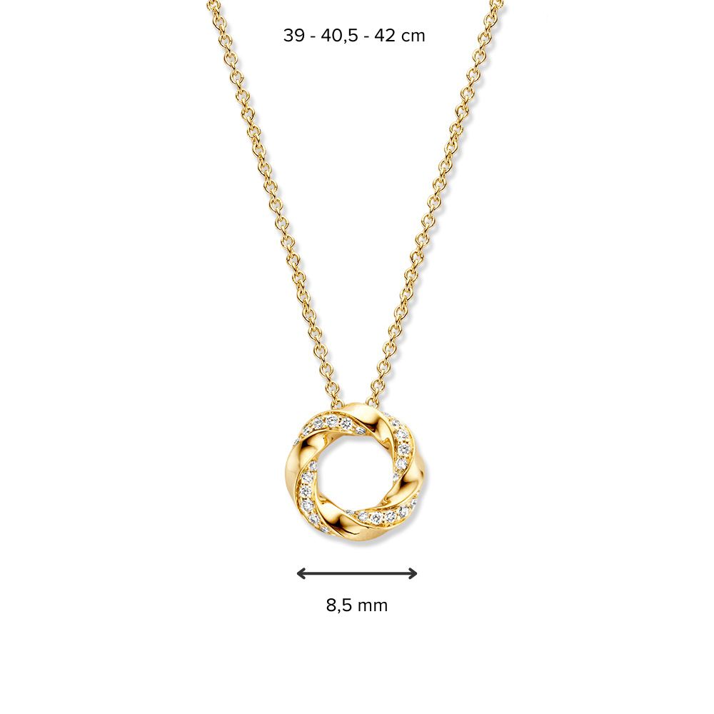 Collana in Oro Giallo con Fine Ciondolo in Diamante - Eleganza 14 Carati