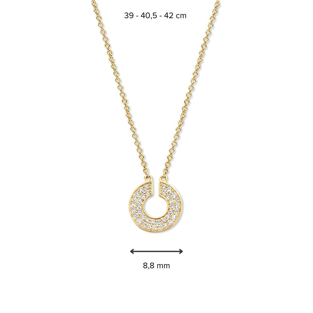 Collana in Oro Giallo con Diamante - Lusso Senza Tempo in 14 Carati