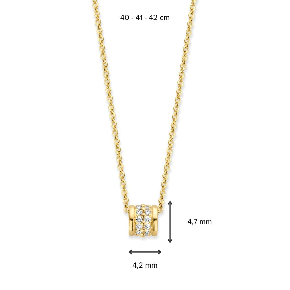 Collana in Oro Giallo con Diamante - Lusso Brillante 14 Carati