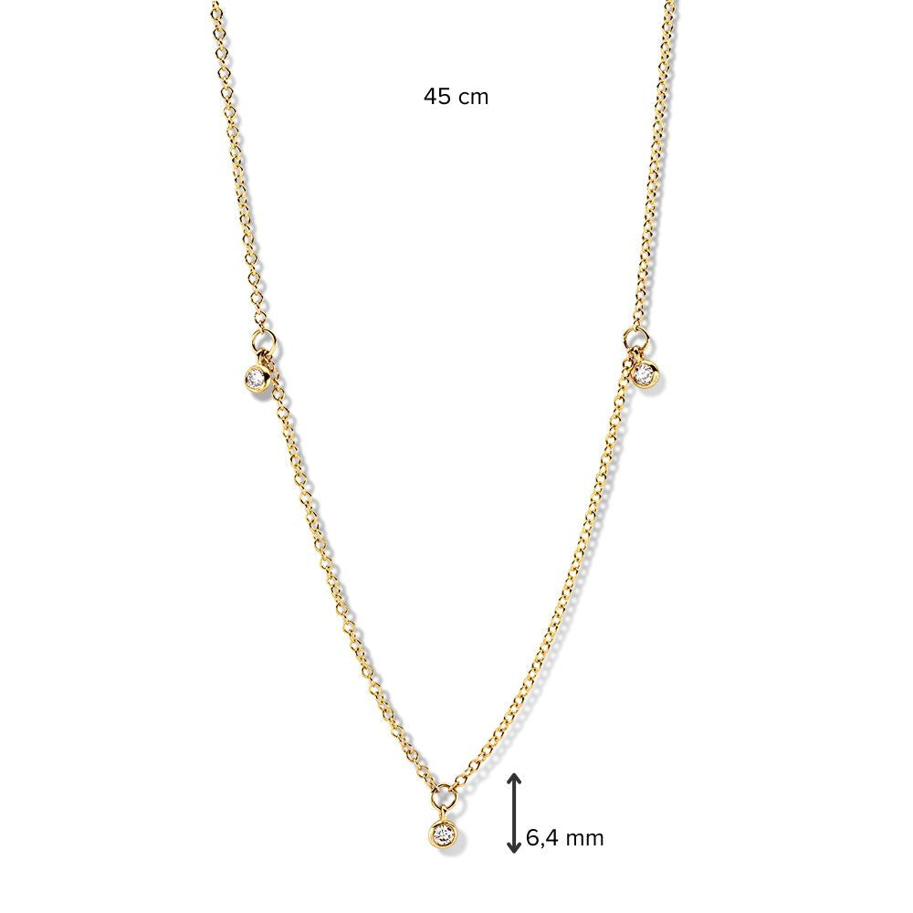 Collana in Oro Giallo con Diamante - Eleganza Senza Tempo 14 Carati