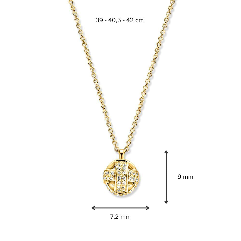 Collana in oro giallo con nodo d'amore e diamante – 14 carati oro & 0,23 crt