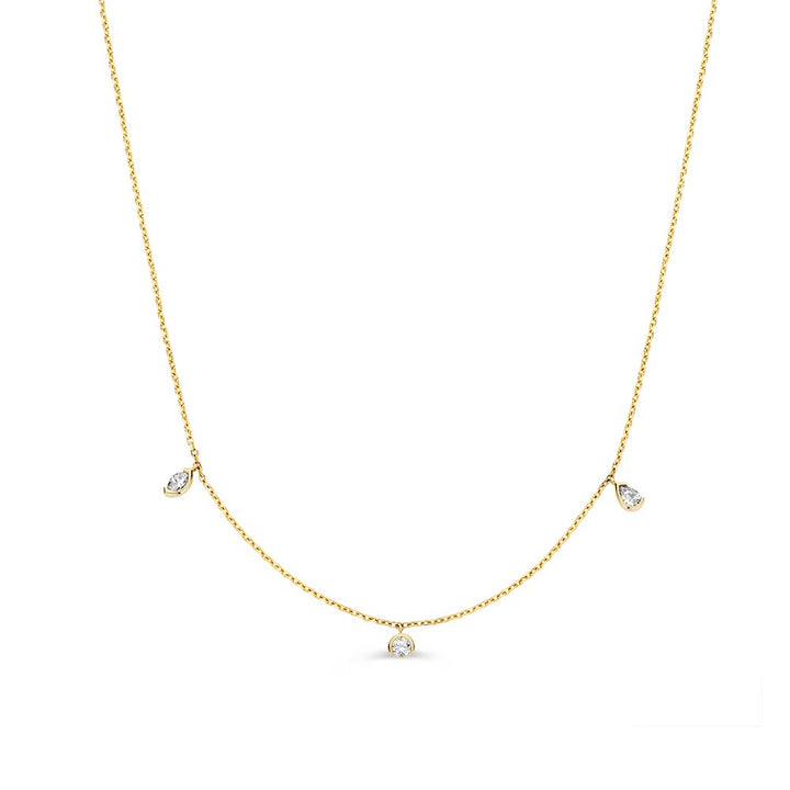 Collier geelgoud briljant 0,24 crt.