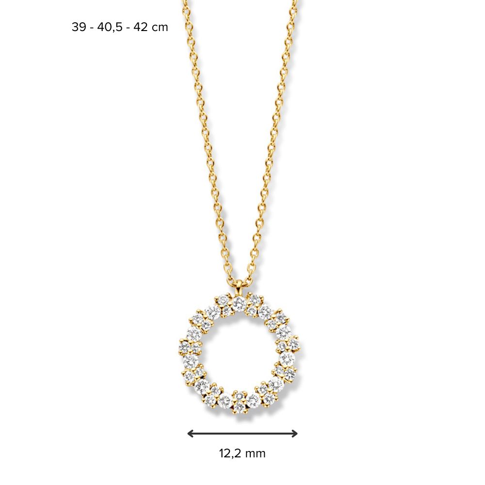 Collana in Oro Giallo con Ciondolo Diamanti – Oro 14 Carati e Brillanti 0,28 crt