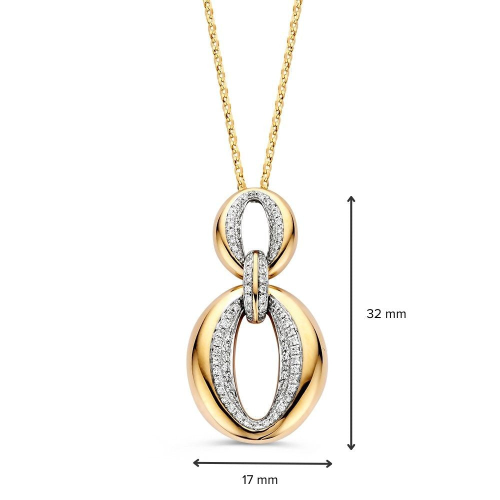 Lussuoso Ciondolo in Oro Giallo con Diamanti e Elegante Collana – Splendore Senza Tempo