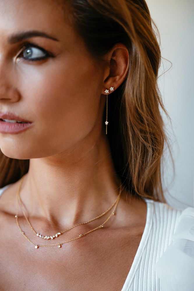 Collana in Oro Giallo con Elemento Centrale a Diamanti – Oro 14 Carati e 0,37 crt
