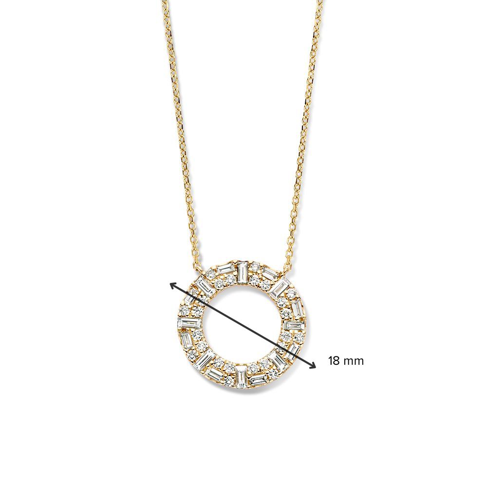 Collana in Oro Giallo con Ciondolo Aperto e Diamanti – Oro 14 Carati & 0,98 crt