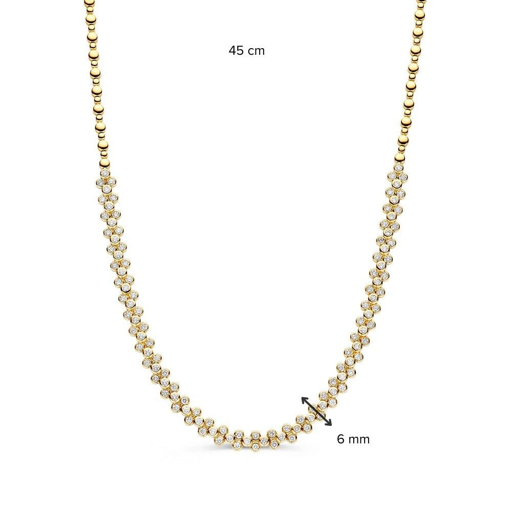 Collier in Oro Giallo con Diamanti 3,62 crt – Lussuosa Collana in Oro 14 Carati da Donna