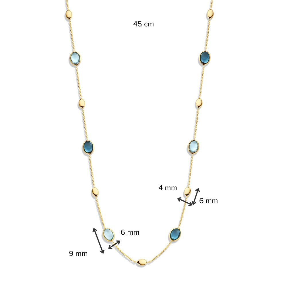 Collana in Oro Giallo con Topazio & London Blue Topazio - Oro 14 Carati