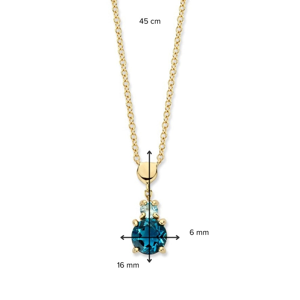 Collana in Oro Giallo con Topazio e London Blue Topazio – Oro 14 Carati