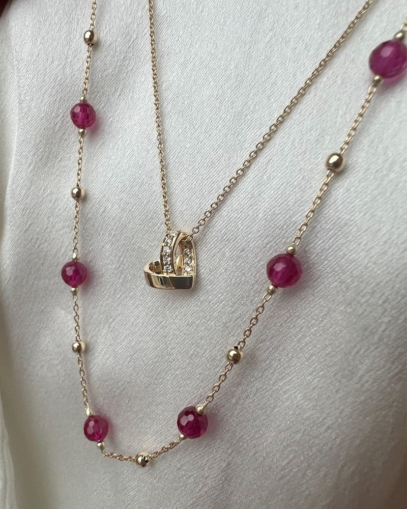Collana oro giallo zircone