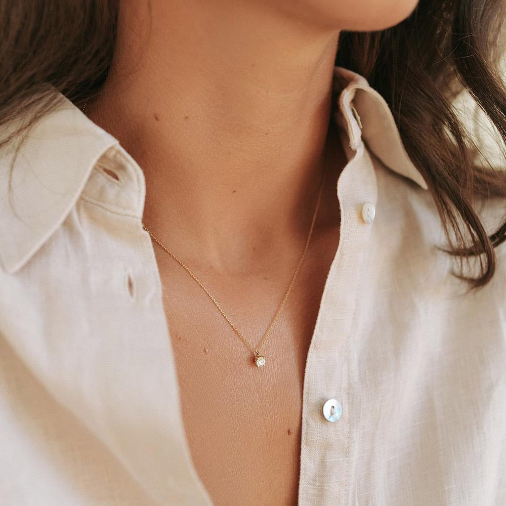 Collana Olivia 0,30 ct oro bianco