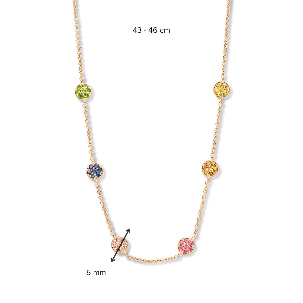 Collana in Oro Rosa con Zaffiri Multicolore – Gioiello di Lusso Van der Kooij
