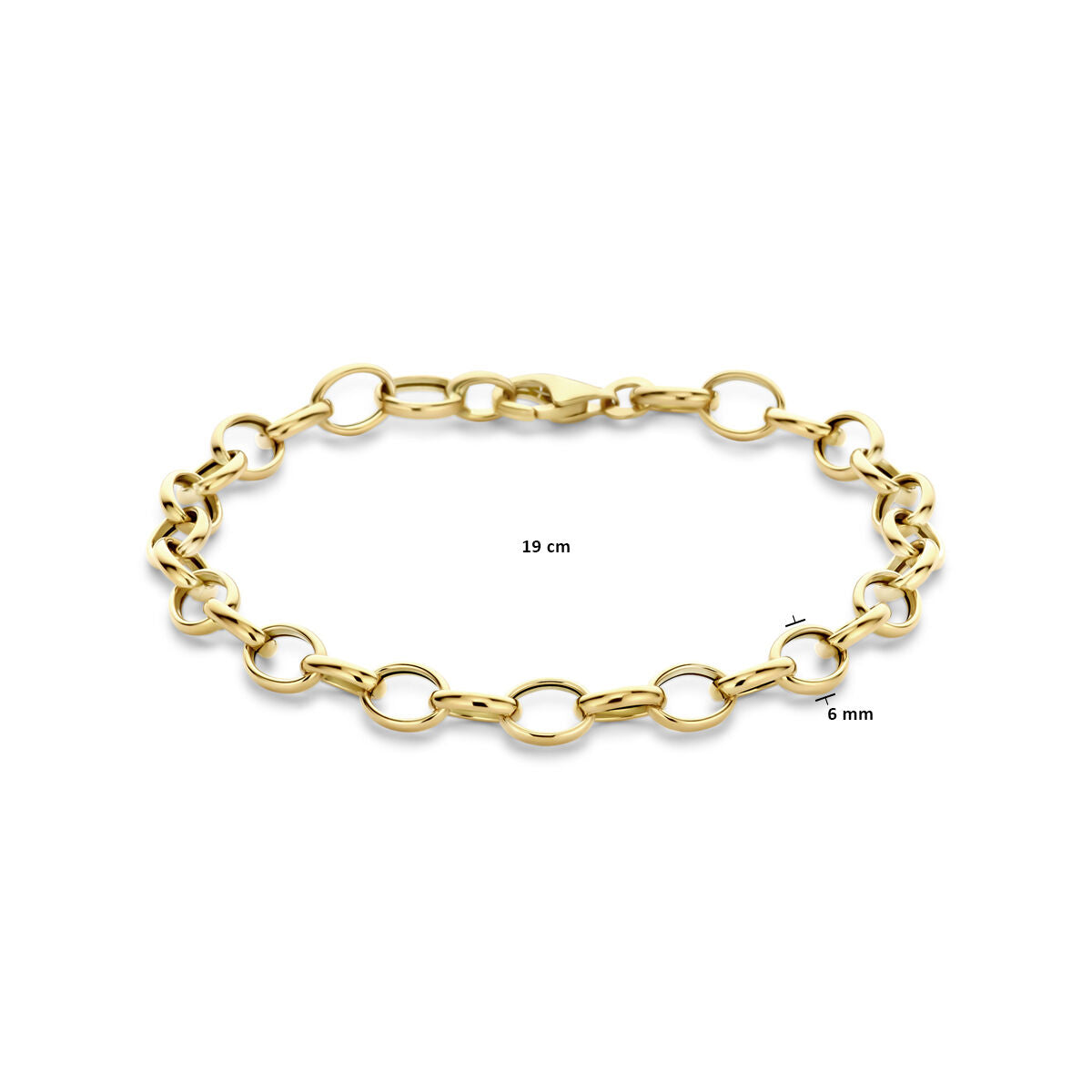 bracciale maglia fantasia 6,0 mm 19 cm oro giallo 14K