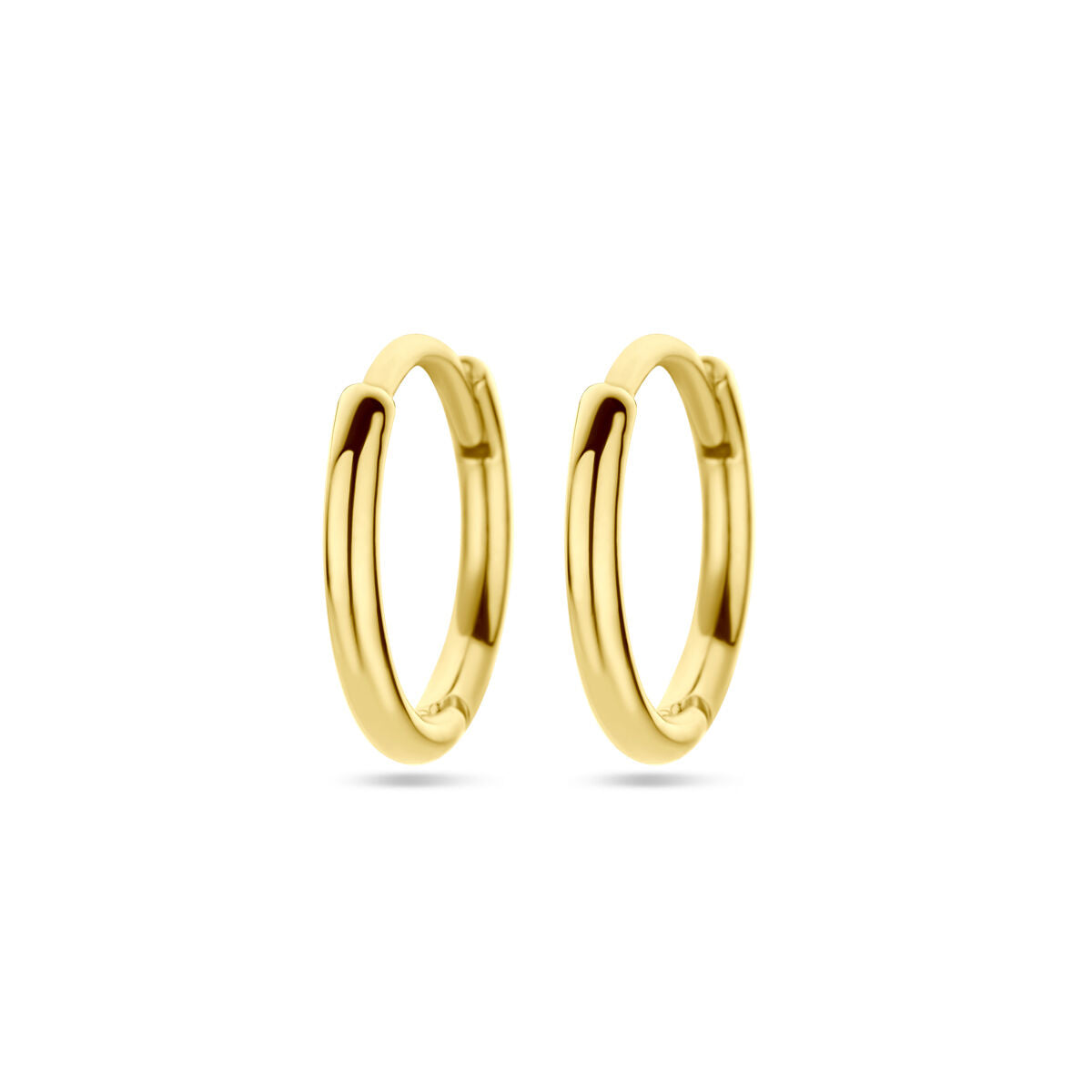 Orecchini alla creola in oro giallo 14K, tubo rotondo di 1,5 mm.