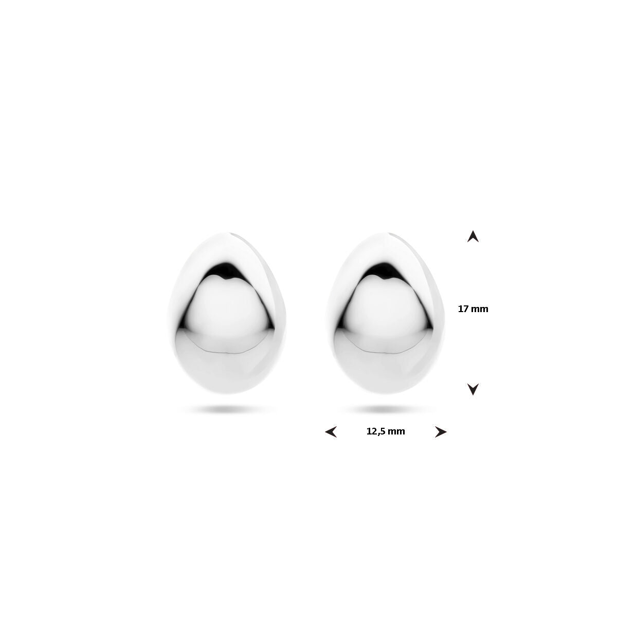 orecchini a perno 17 mm argento rodiato