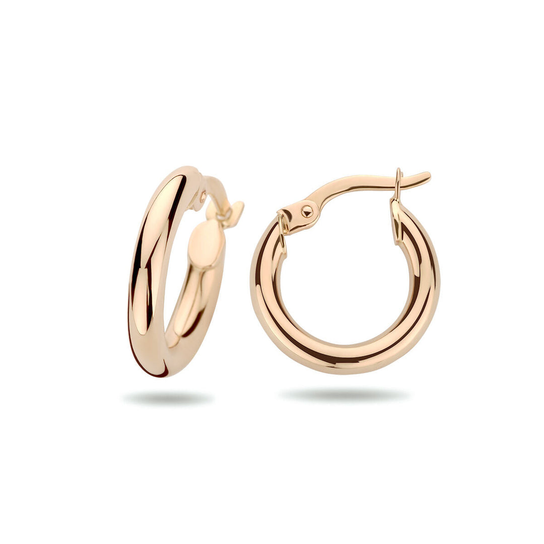 orecchini a cerchio 2,5 mm tubo rotondo 14K oro rosa
