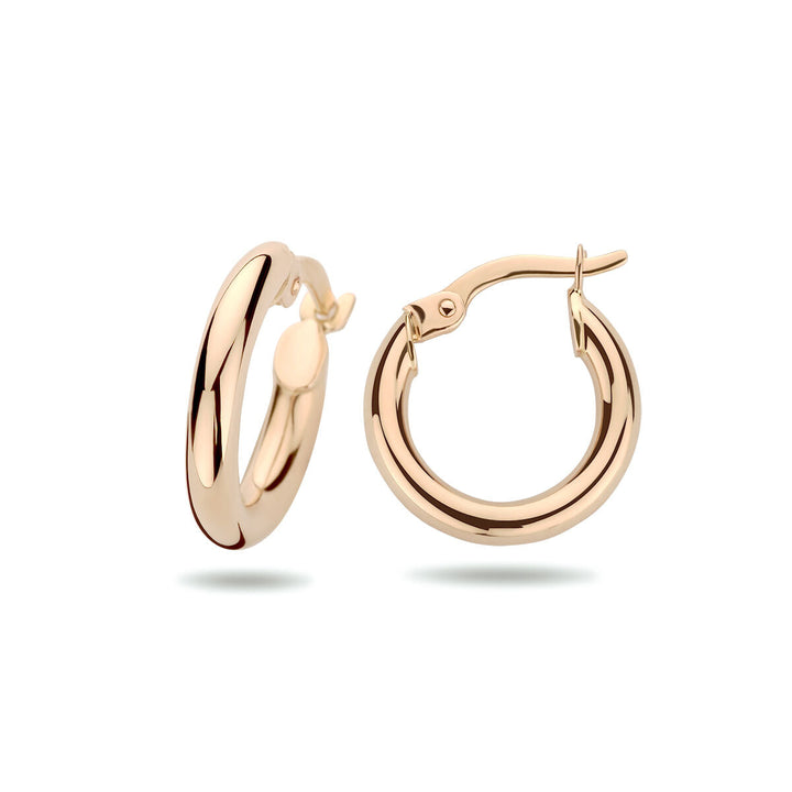 orecchini a cerchio 2,5 mm tubo rotondo 14K oro rosa