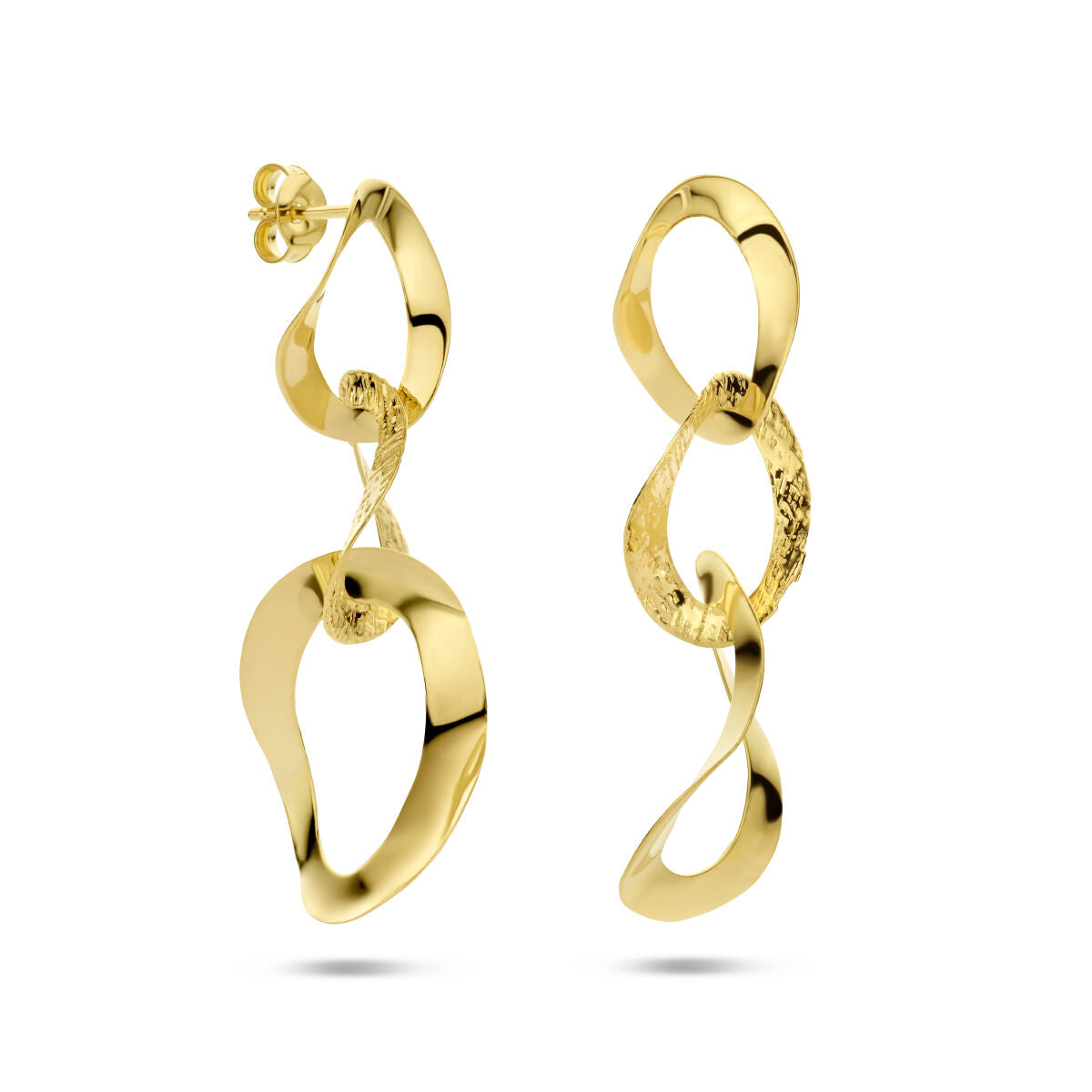 orecchini pendenti ovali lucido/opaco 1 micron argento dorato (giallo)