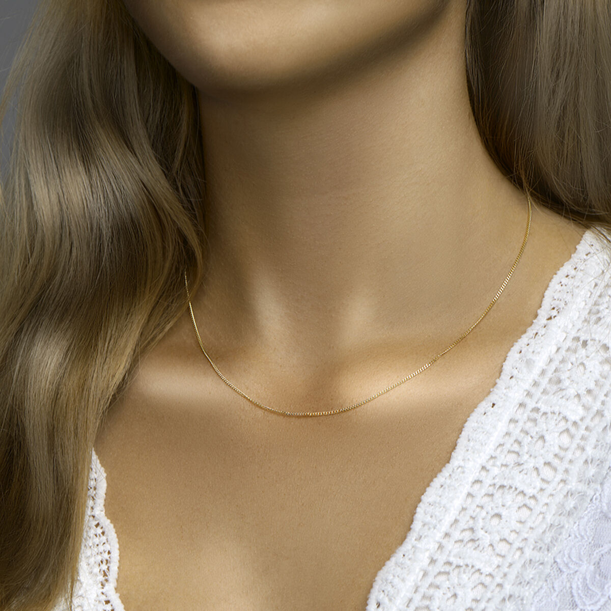 collana a maglia diamantata 4 lati 1,2 mm 3 micron argento placcato oro (giallo)