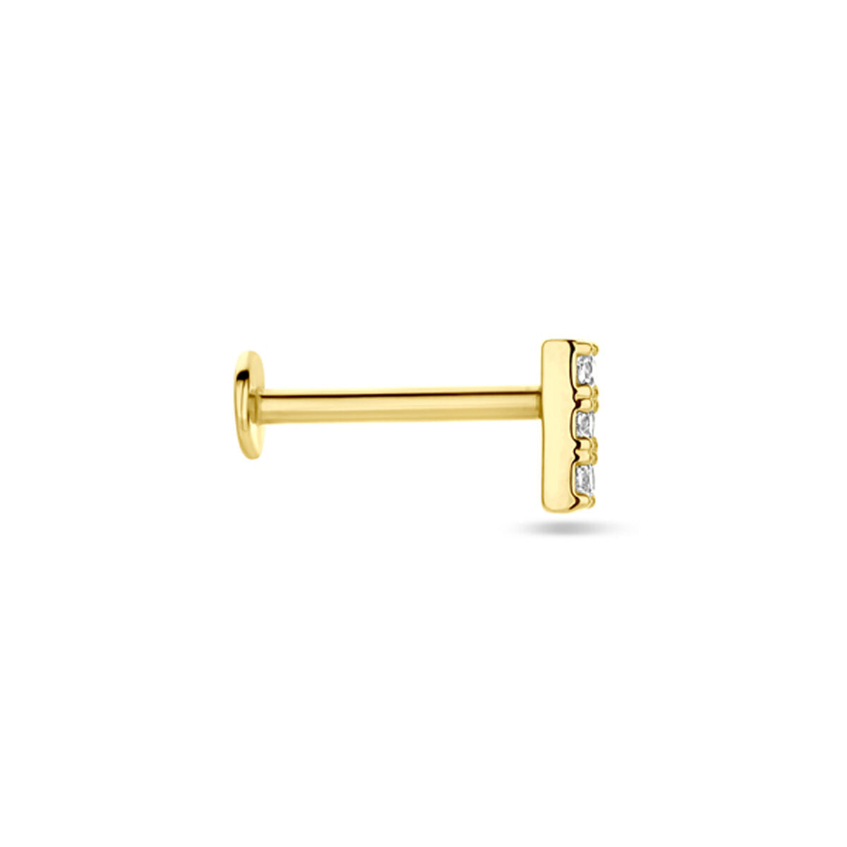 Piercing flat back zircone 5 mm oro giallo 14K